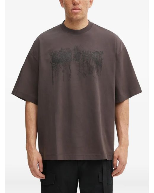 Vetements Gray Round-Neck Short-Sleeve T-Shirt for men