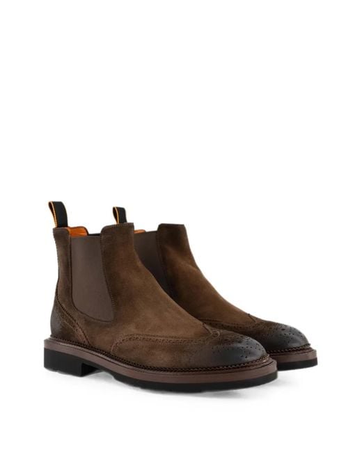 Santoni Brown Kalamaboot Ankle Boots for men