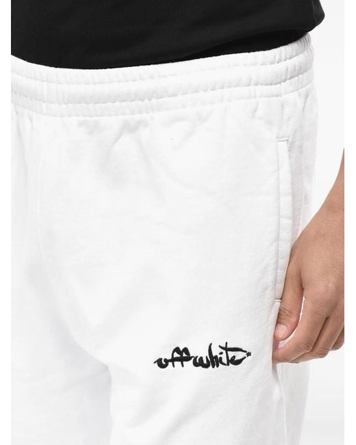 Off-White c/o Virgil Abloh White Logo-Embroidered Track Pants for men