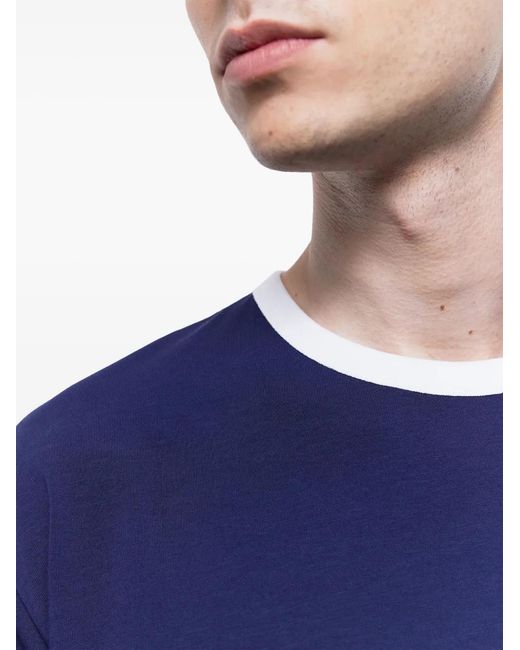 Fursac Blue Logo-Patch Organic Cotton T-Shirt for men