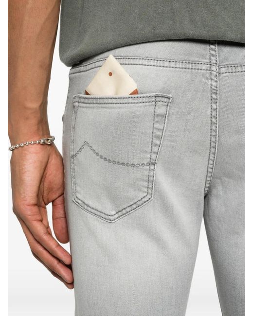 Jacob Cohen Gray Nick Slim Five-Pocket Jeans for men