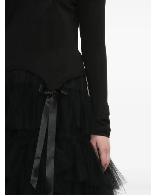 Simone Rocha Black Bow Tail Easy T-Shirt