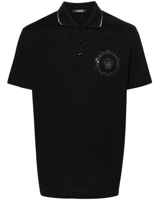 Versace Poloshirt Met Medusa-logo in het Black voor heren
