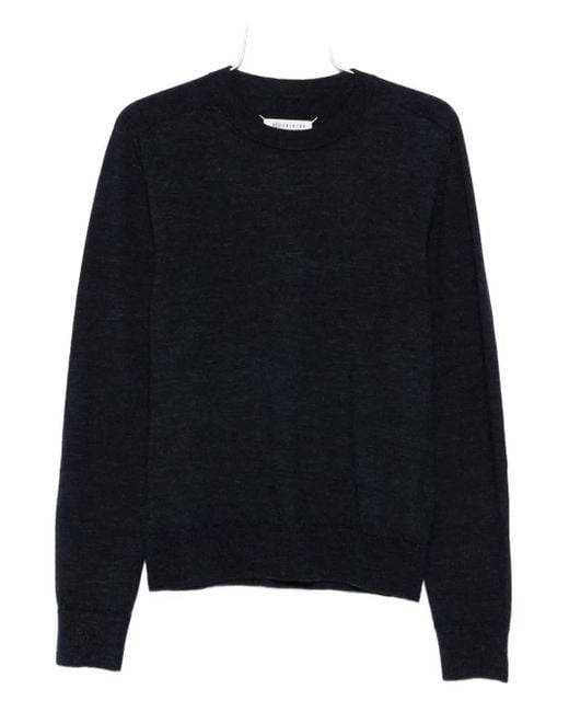 Maison Margiela Black Elbow-Patch Wool Sweater for men