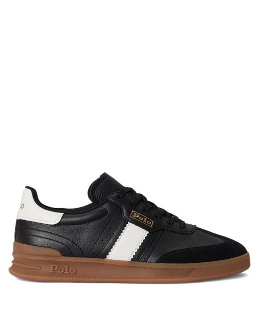 Polo Ralph Lauren Black Heritage Aera Suede Sneakers
