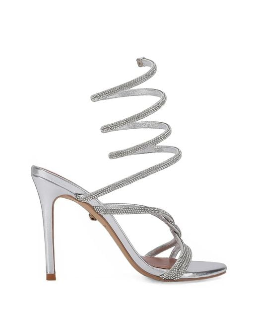 Kurt Geiger White Knot Spiral Sandals