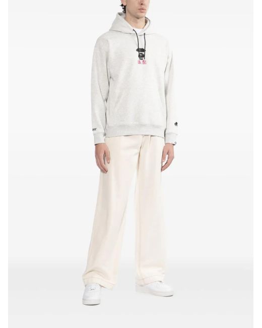 Aape By A Bathing Ape White Moonface Hoodie for men