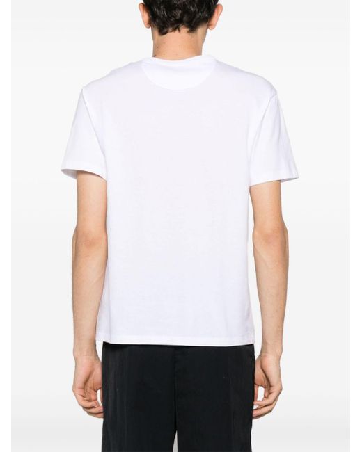 Valentino Garavani White Floral-appliqué Cotton T-shirt for men