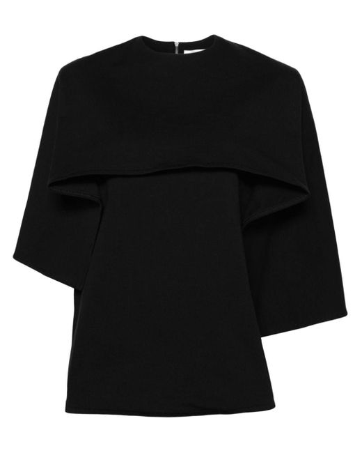 Jil Sander Black Draped-panel Cotton T-shirt