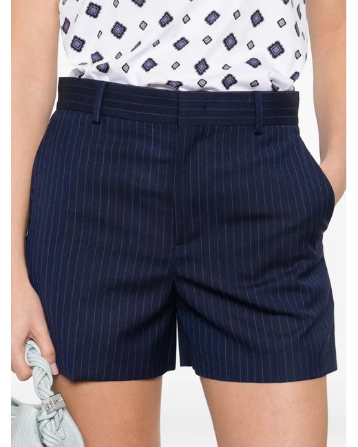Moschino Blue Short À Fines Rayures