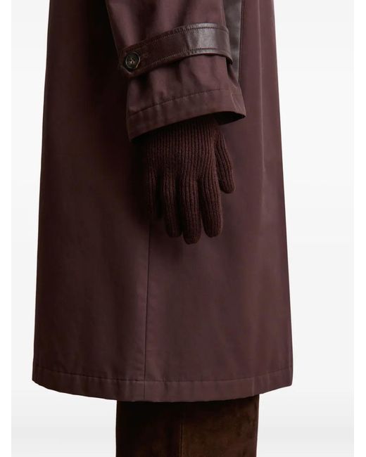 12 STOREEZ Brown Ribbed Merino-Wool Gloves