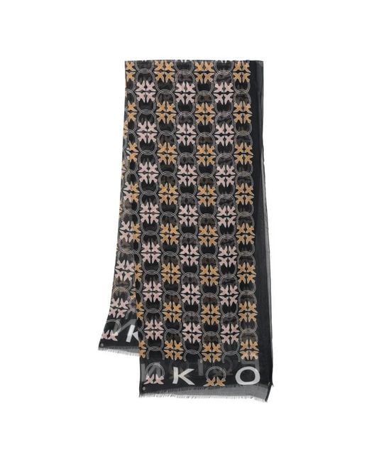 Pinko Black Printed Scarf