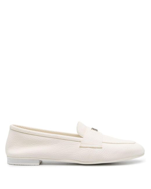 Casadei White Antilope Leather Loafers