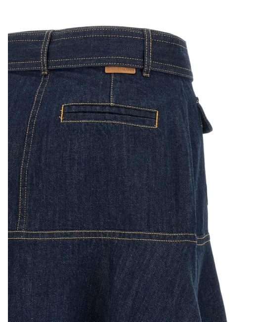 Zimmermann Blue Denim Midi Skirt