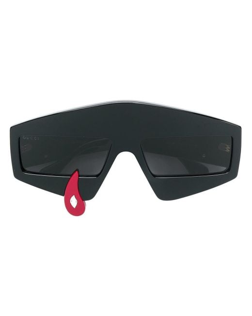 Gucci Black Teardrop Oversized Sunglasses