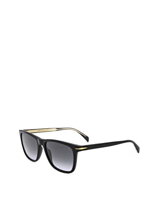 David Beckham Black Rectangle-Frame Sunglasses for men