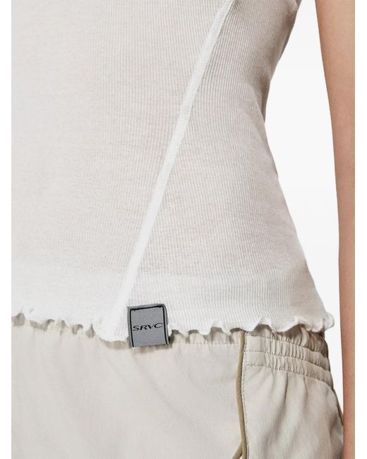 SRVC Studio White Cut-Out Halter-Strap Top