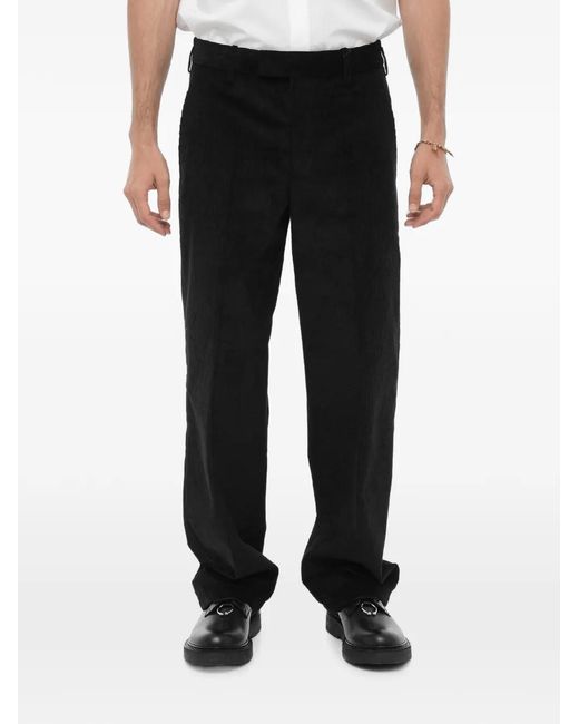 Neil Barrett Black Ribbed Velour Loose-Fit Trousers for men