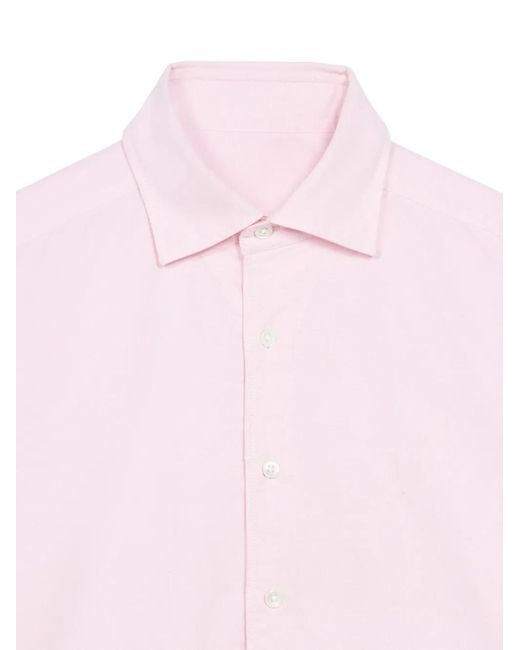 Fortela Pink Point-Collar Cotton Shirt for men