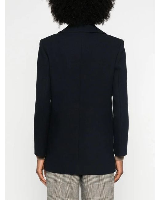 Chloé Black Double-Breasted Virgin Wool Coat