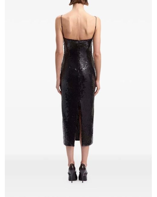 16Arlington Black Che Paillette-Embellished Midi Dress