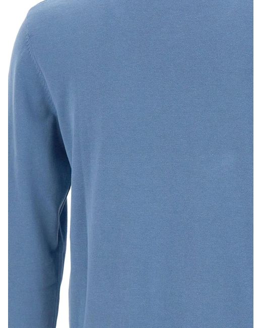 Peuterey Blue Ganna Logo-Patch Crew-Neck Sweater for men