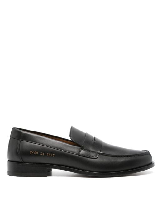 Common Projects Black Penny-Slot Leather Loafers for men