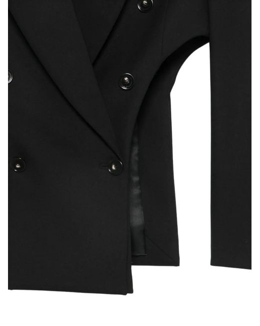 Stella McCartney Black Double-Breasted Cut-Out Blazer