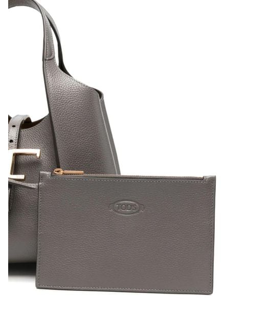 Tod's タイムレス Tバックル ハンドバッグ S Gray