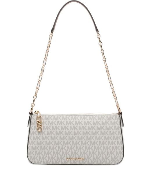 MICHAEL Michael Kors White Logo-Pattern Shoulder Bag