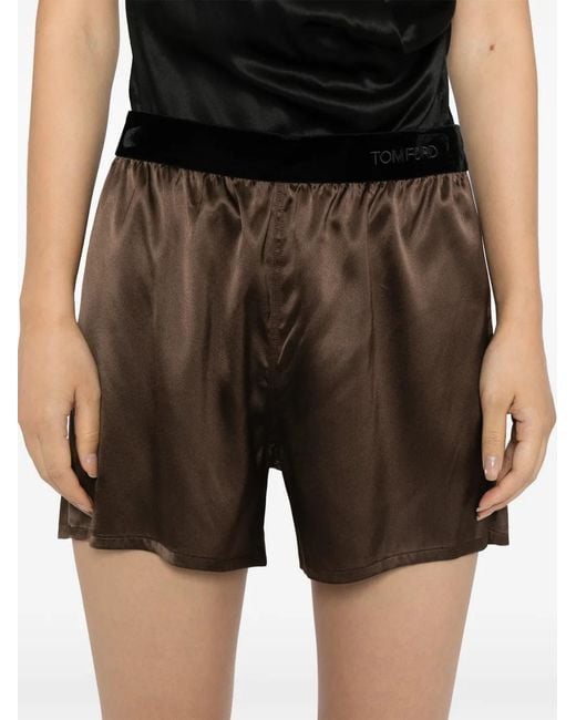 Tom Ford Brown Satin Shorts