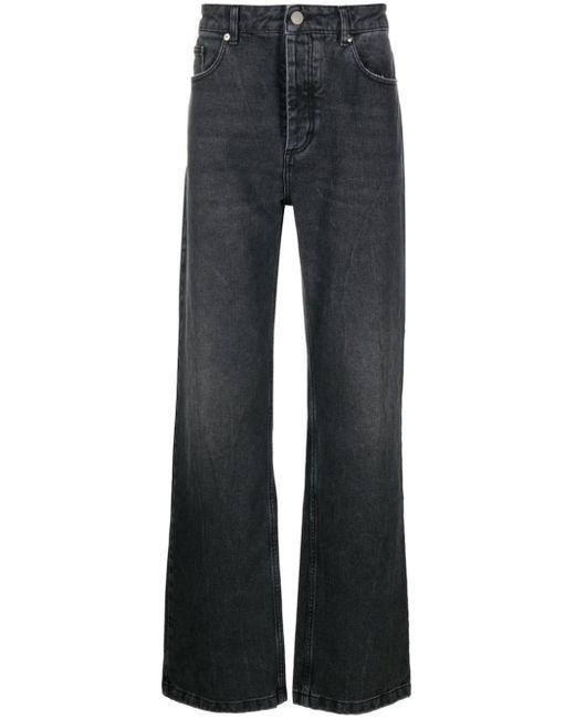 AMI Blue Mid-rise Straight-leg Jeans for men