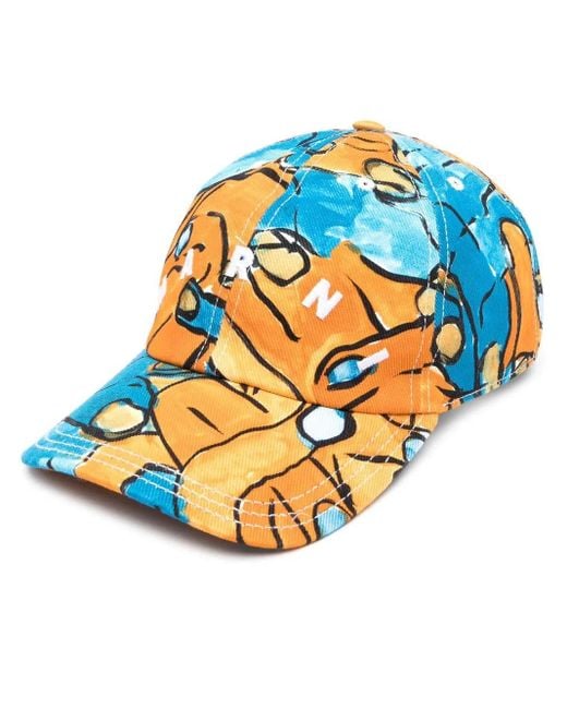 Marni Blue Casquette À Logo Brodé for men