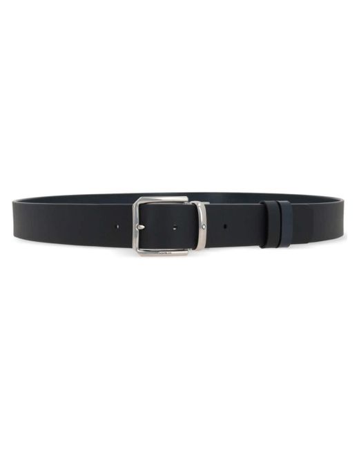 Montblanc Black Logo-engraved Leather Belt for men