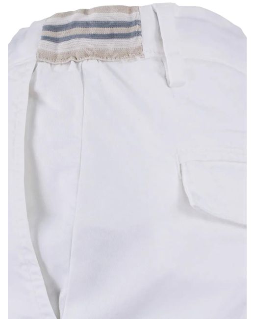 Eleventy White Drawstring Pocket Trousers