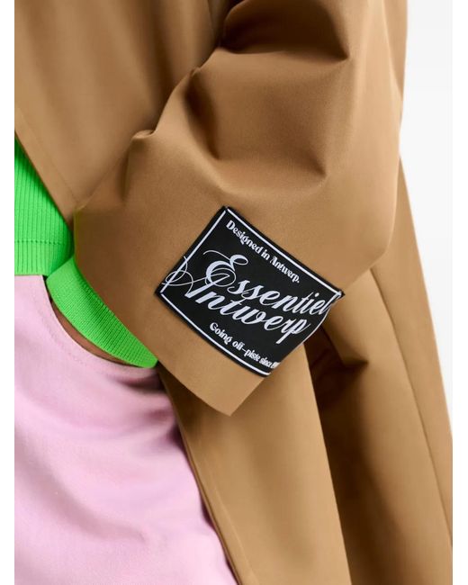 Essentiel Antwerp Natural Logo-Patch Double-Breasted Coat
