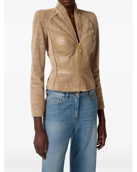 Elisabetta Franchi Natural Suede Jacket