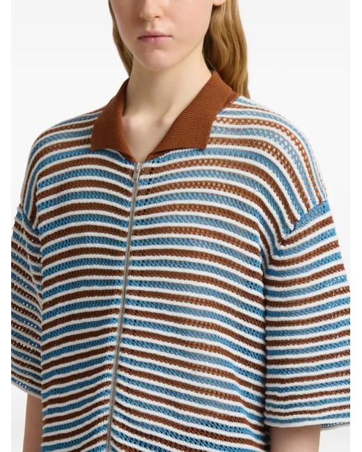 Marni Blue Cotton Knit Cardigan