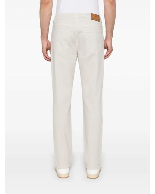 Brunello Cucinelli White Twill Trousers for men