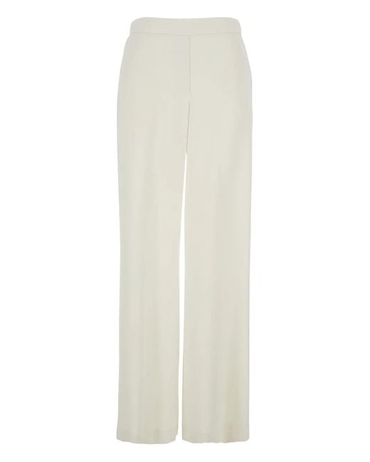 P.A.R.O.S.H. White Elasticated Waistband Palazzo Pants
