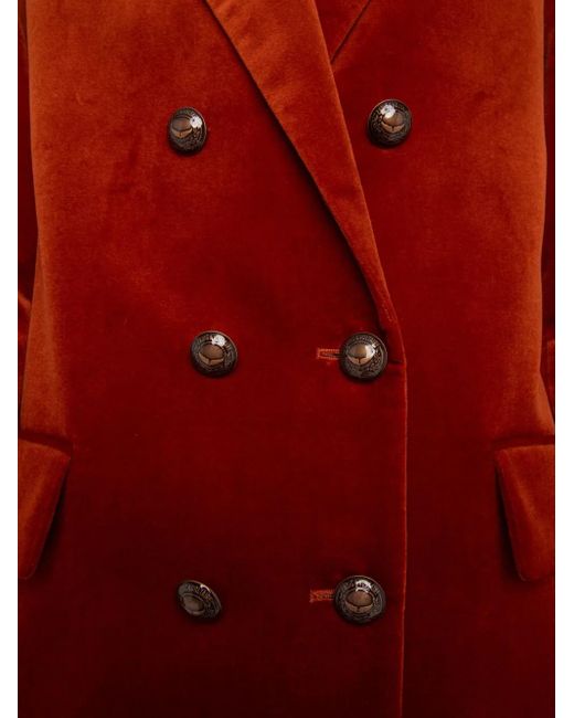 Zadig & Voltaire Red Double-Breasted Cotton Blazer