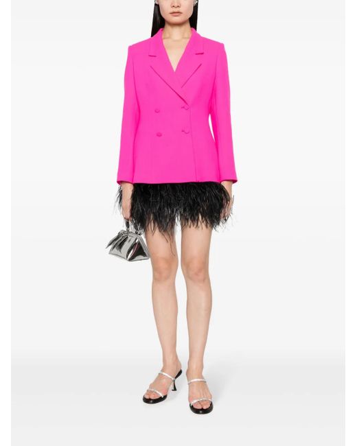 Styland Pink Double-Breasted Wool Blazer