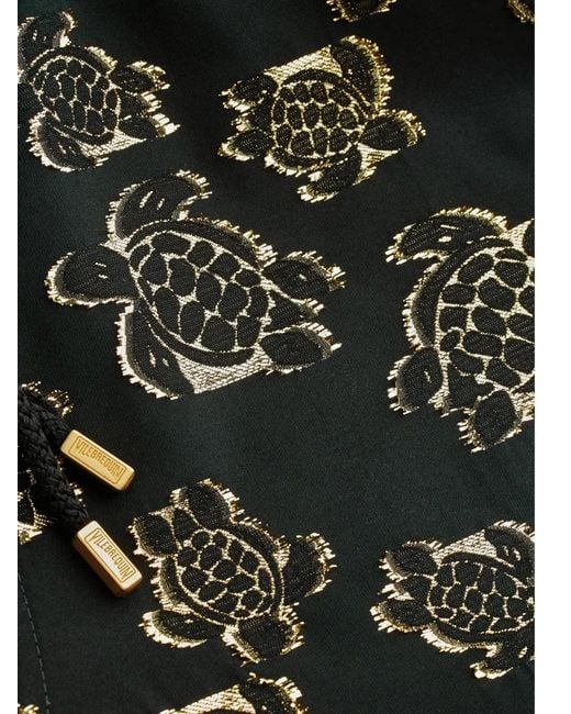 Vilebrequin Black Ronde Des Tortues Swim Trunks for men