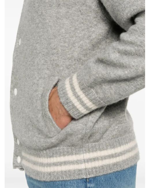 Laneus Gray Knitted Bomber Jacket