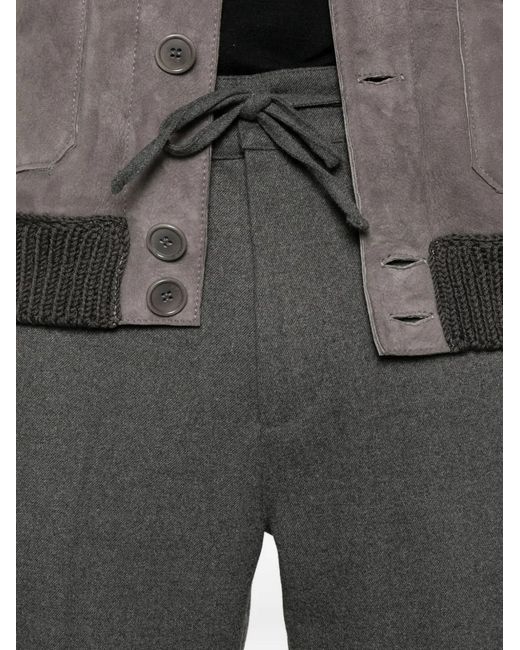 Karl Lagerfeld Gray Drawstring-Waist Trousers for men