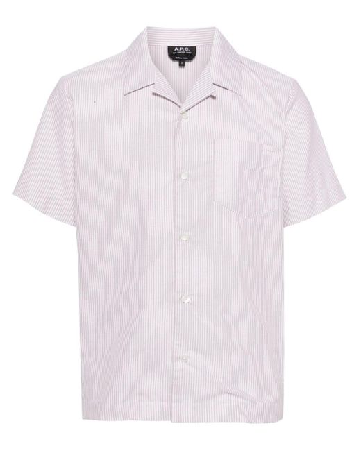Chemise en coton à rayures A.P.C. pour homme en coloris White