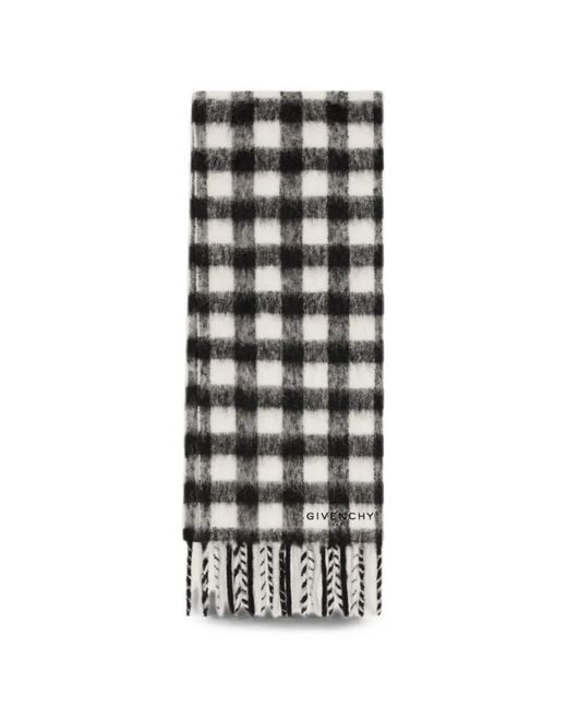 Givenchy White Checked Scarf for men