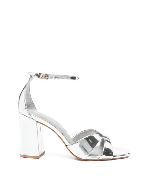 Carrano White Crossover-Strap Sandals