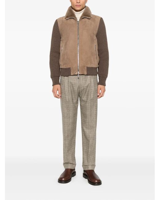 Moorer Brown Zip Jacket for men