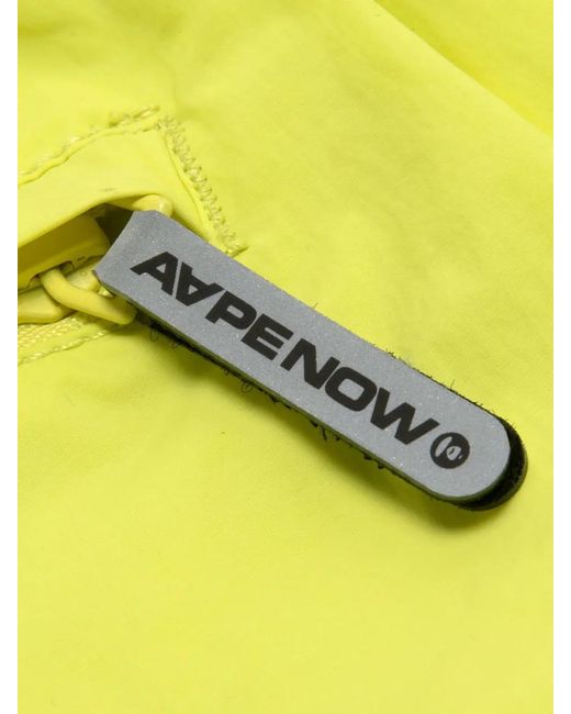 Aape By A Bathing Ape Yellow Logo-Print Elasticated Shorts for men